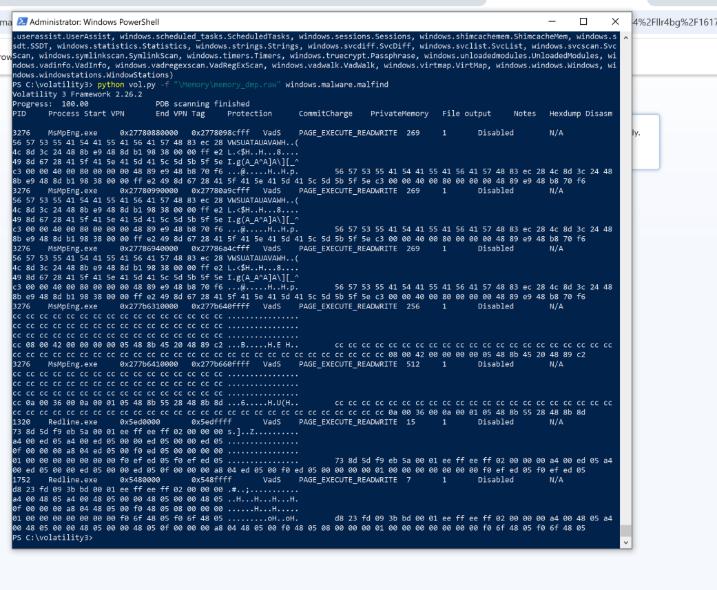 Injected Malware Codes