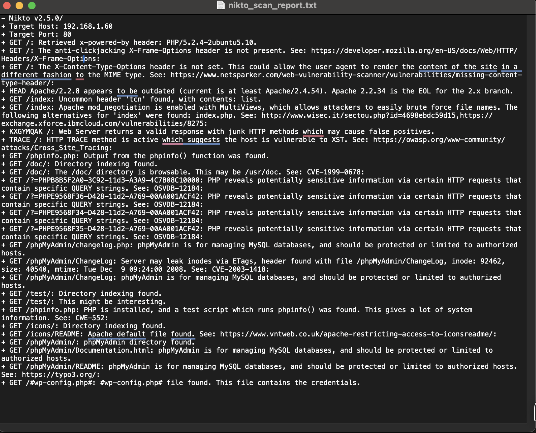 Nikto Scan Report